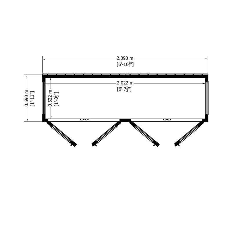 Loxley 7' x 2' Hounslow Greenhouse | Sheds.co.uk