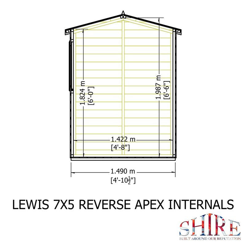 Loxley 7' x 5' Premium Shiplap Reverse Apex Shed | Sheds.co.uk