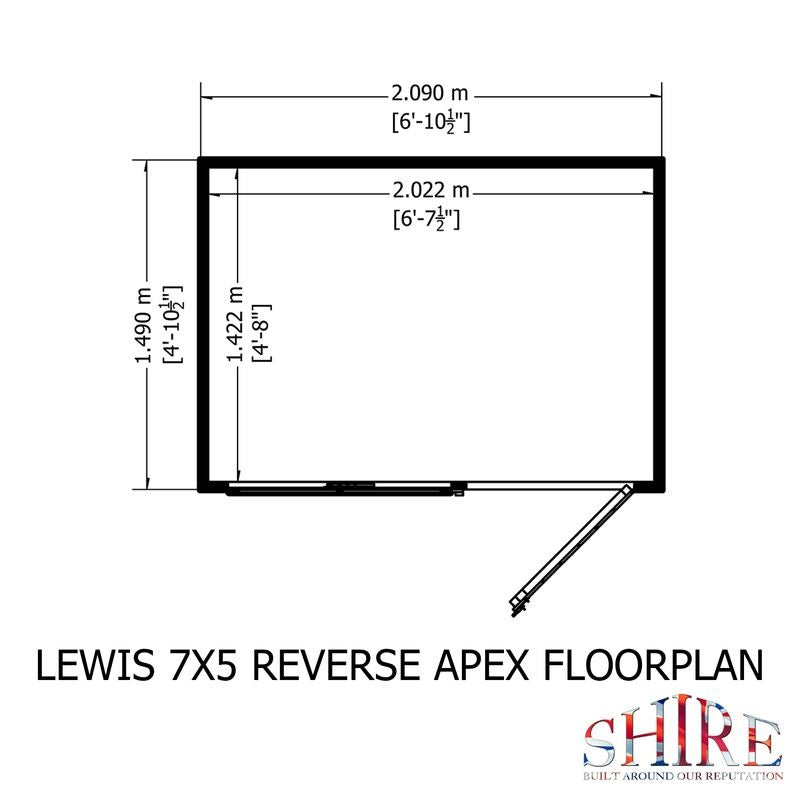 Loxley 7' x 5' Premium Shiplap Reverse Apex Shed | Sheds.co.uk