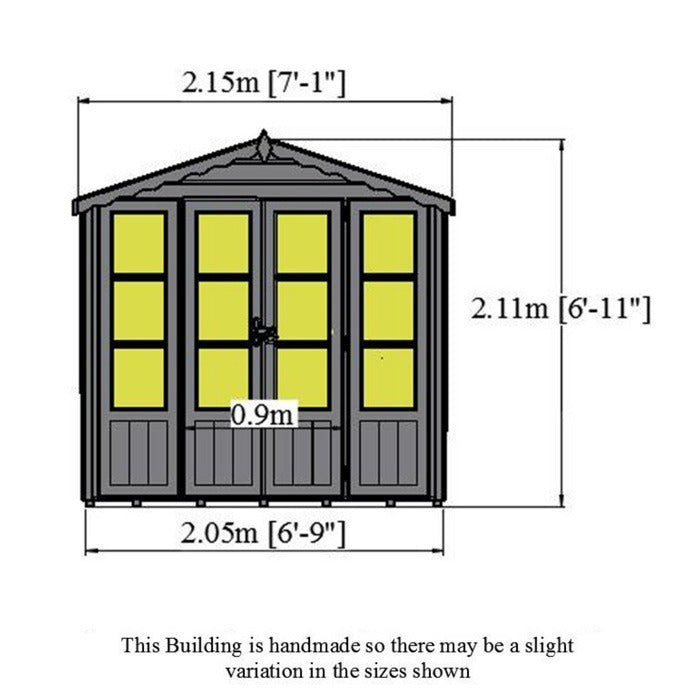 Loxley 7' x 7' Hallow Summer House | Sheds.co.uk