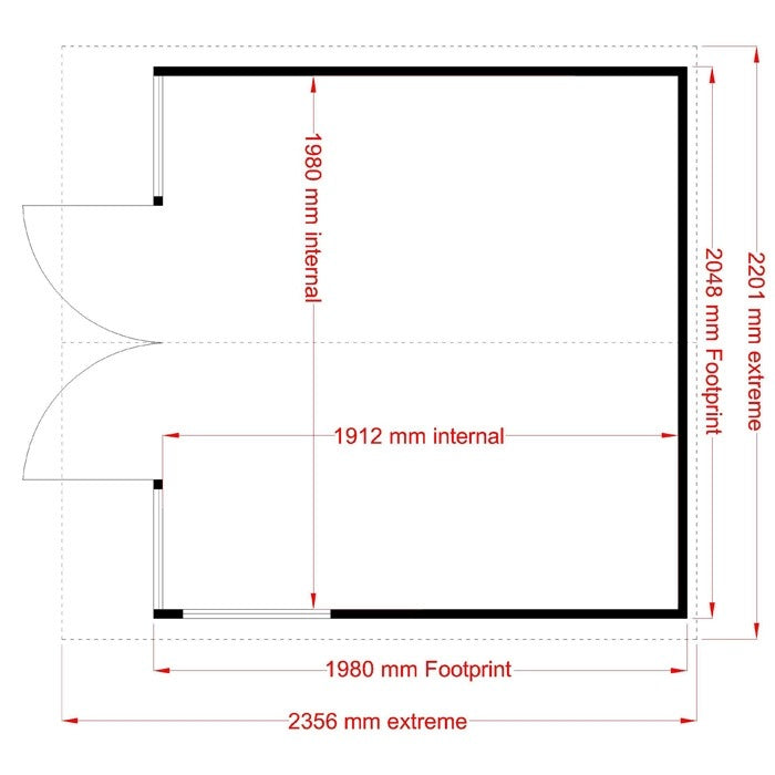 Loxley 7' x 7' Hallow Summer House | Sheds.co.uk