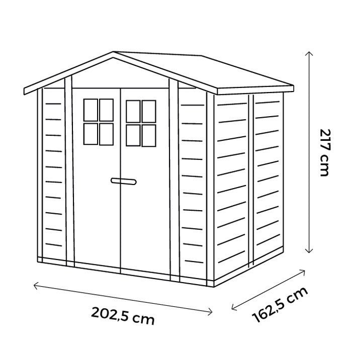 Loxley 7' x 5' Plastic Mediterranean Apex Shed