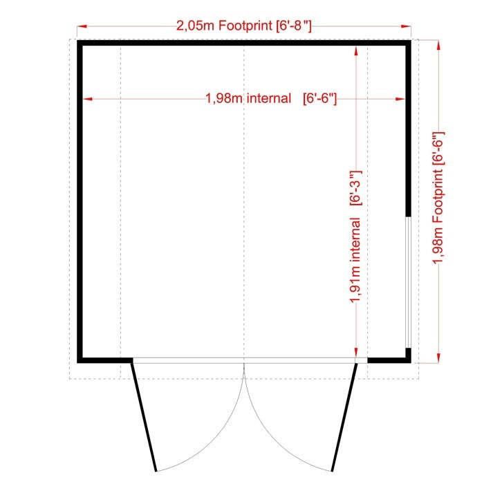 Loxley 7' x 7' Double Door Shiplap Barn | Sheds.co.uk