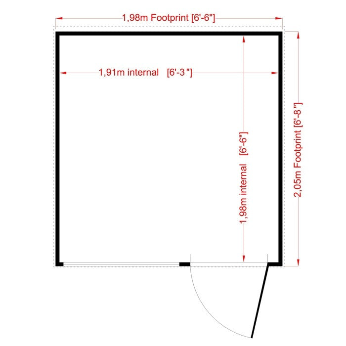 Loxley 7' x 7' Shiplap Pent Shed | Sheds.co.uk