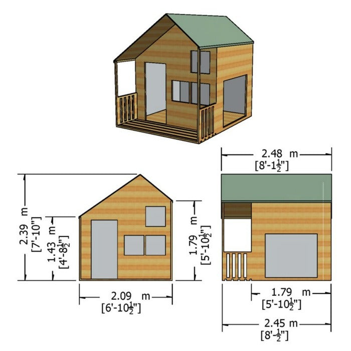 Loxley 7' x 8' Bubblegum Playhouse | Sheds.co.uk