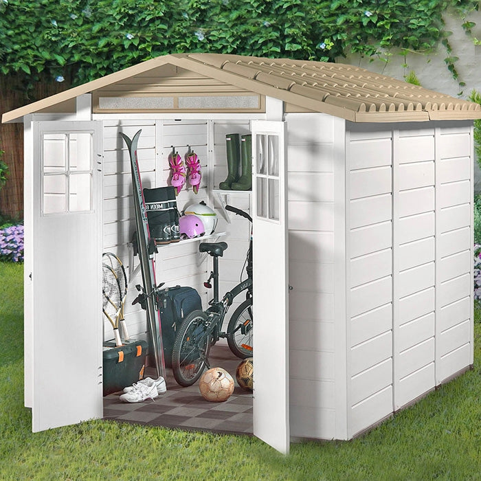 Loxley 7' x 8' Plastic Mediterranean Apex Shed | Sheds.co.uk