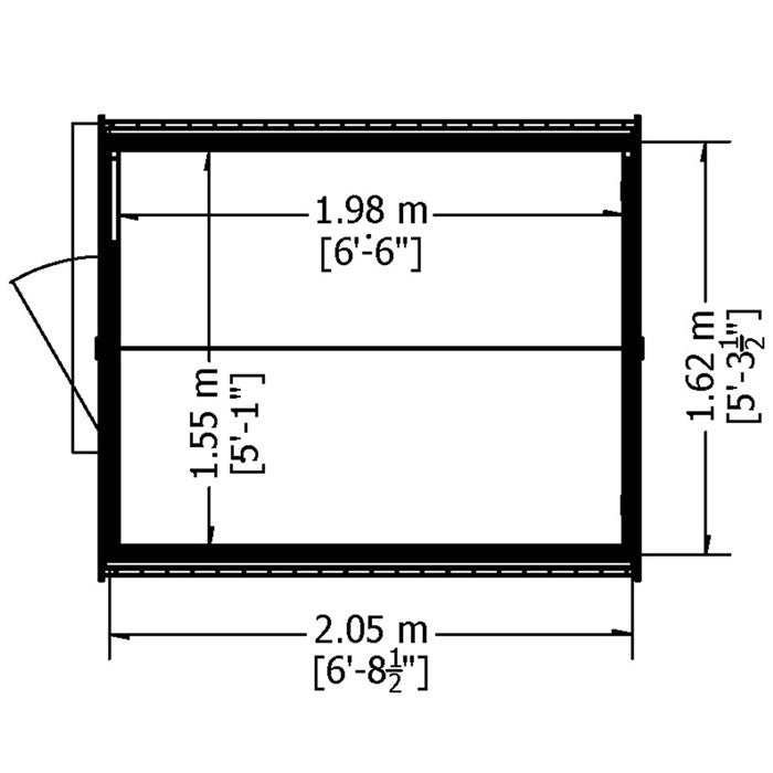 Loxley 5' x 7' Windowless Overlap Apex Shed | Sheds.co.uk