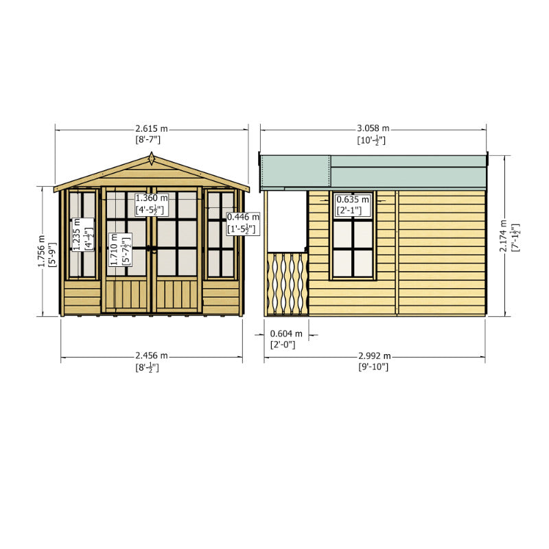 Loxley 8' x 10' Ashwater Summer House With Veranda | Sheds.co.uk