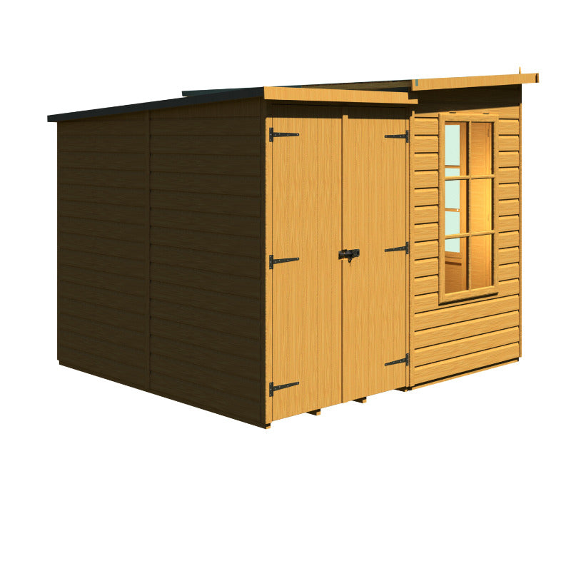 Loxley 8' x 12' Oxhill Corner Summer House With Side Shed | Sheds.co.uk