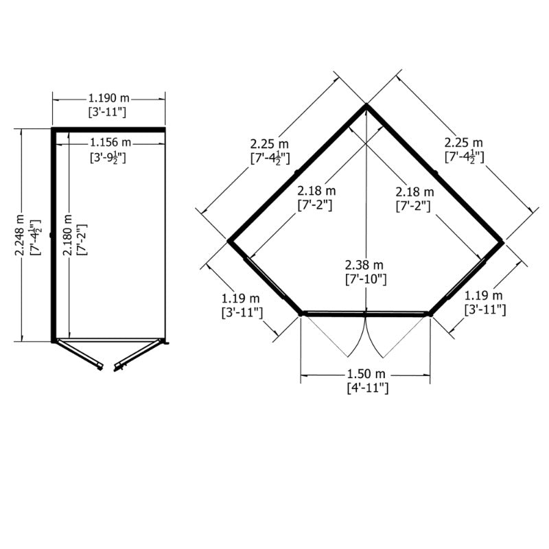Loxley 8' x 12' Oxhill Corner Summer House With Side Shed | Sheds.co.uk