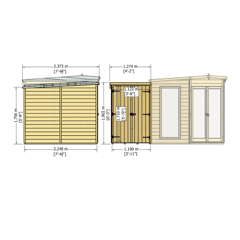 Loxley 8' x 12' Oxhill Corner Summer House With Side Shed | Sheds.co.uk