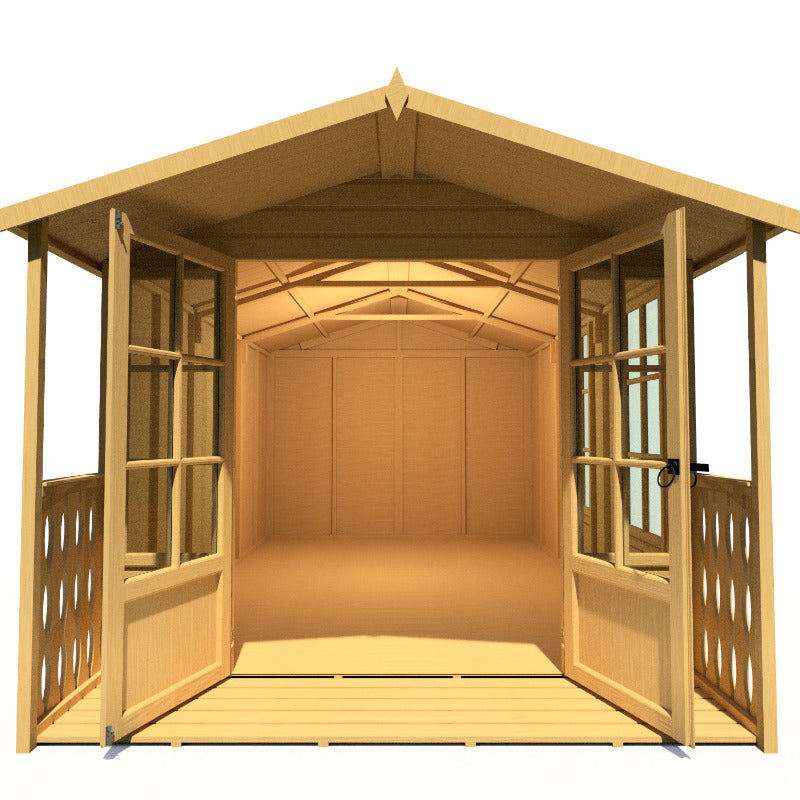 Loxley 8' x 14' Ashwater Summer House With Veranda | Sheds.co.uk