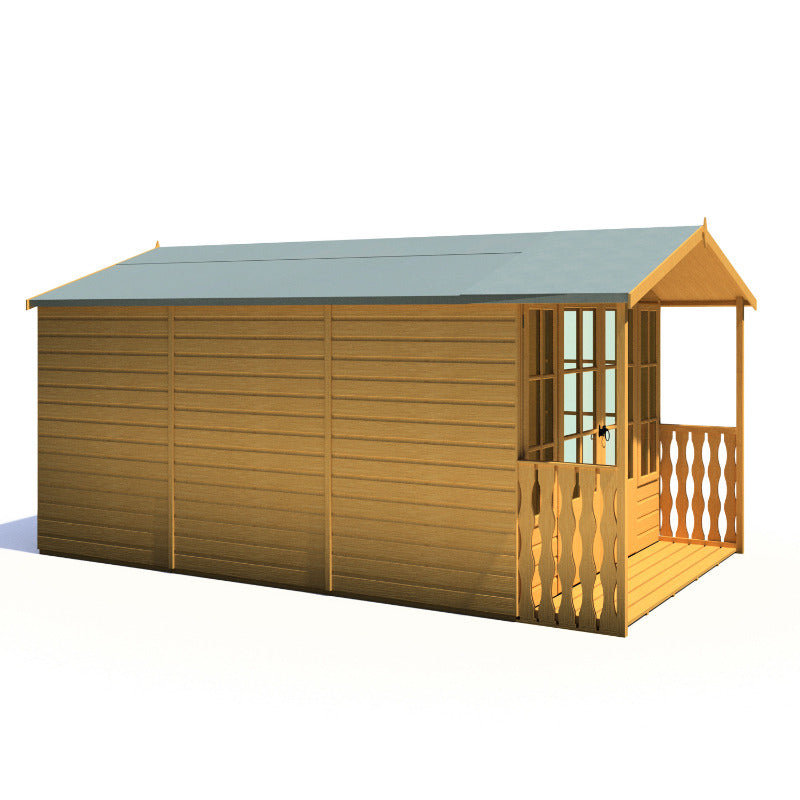 Loxley 8' x 14' Ashwater Summer House With Veranda | Sheds.co.uk