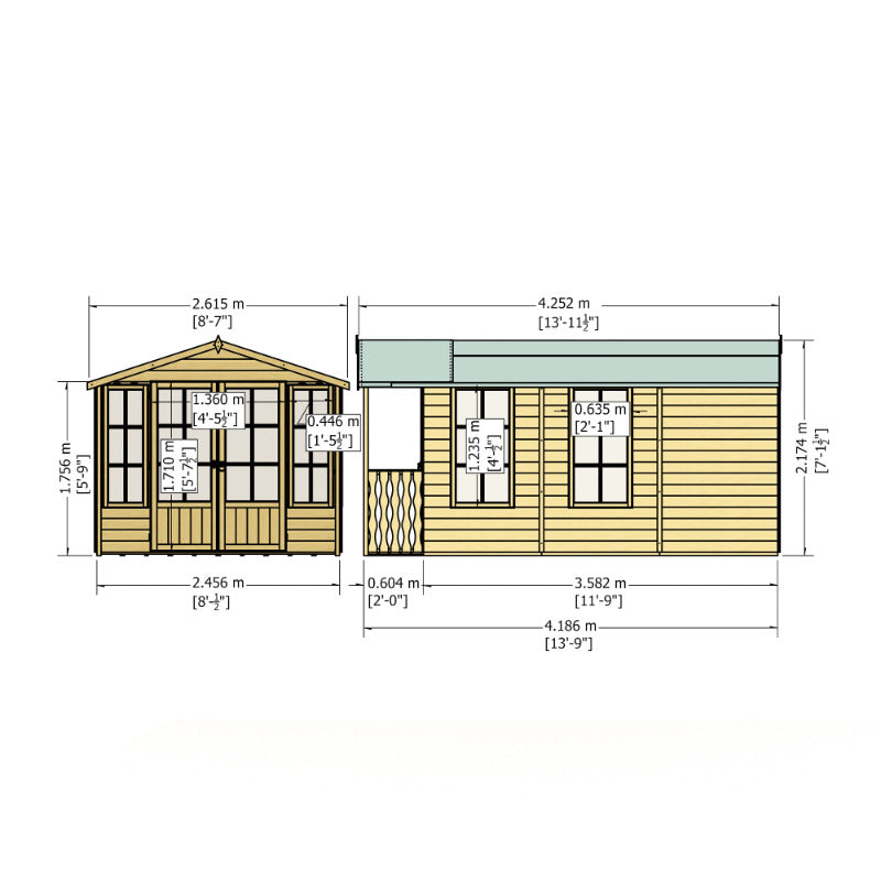 Loxley 8' x 14' Ashwater Summer House With Veranda | Sheds.co.uk