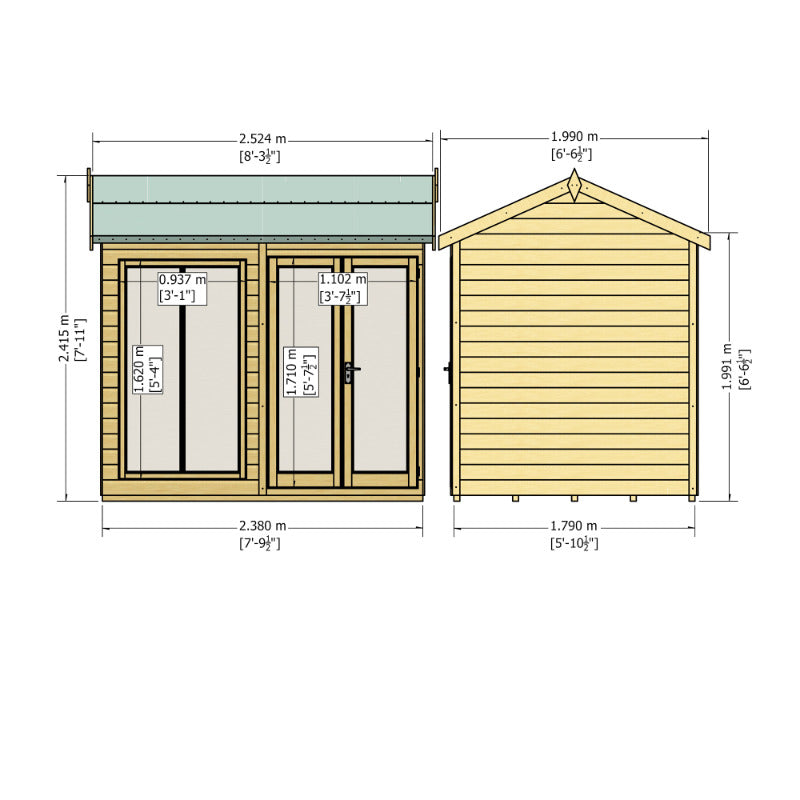 Loxley 8' x 6' Morval Summer House | Sheds.co.uk