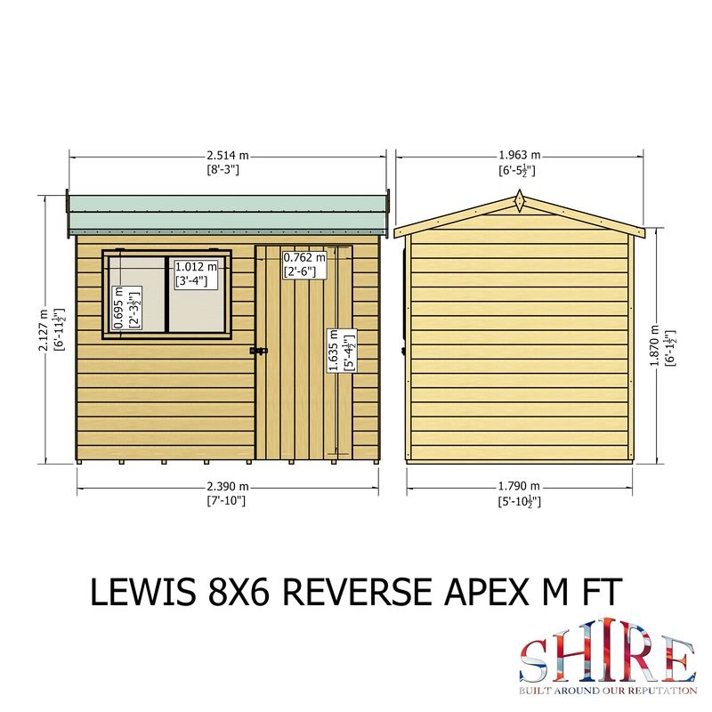 Loxley 8' x 6' Premium Shiplap Reverse Apex Shed