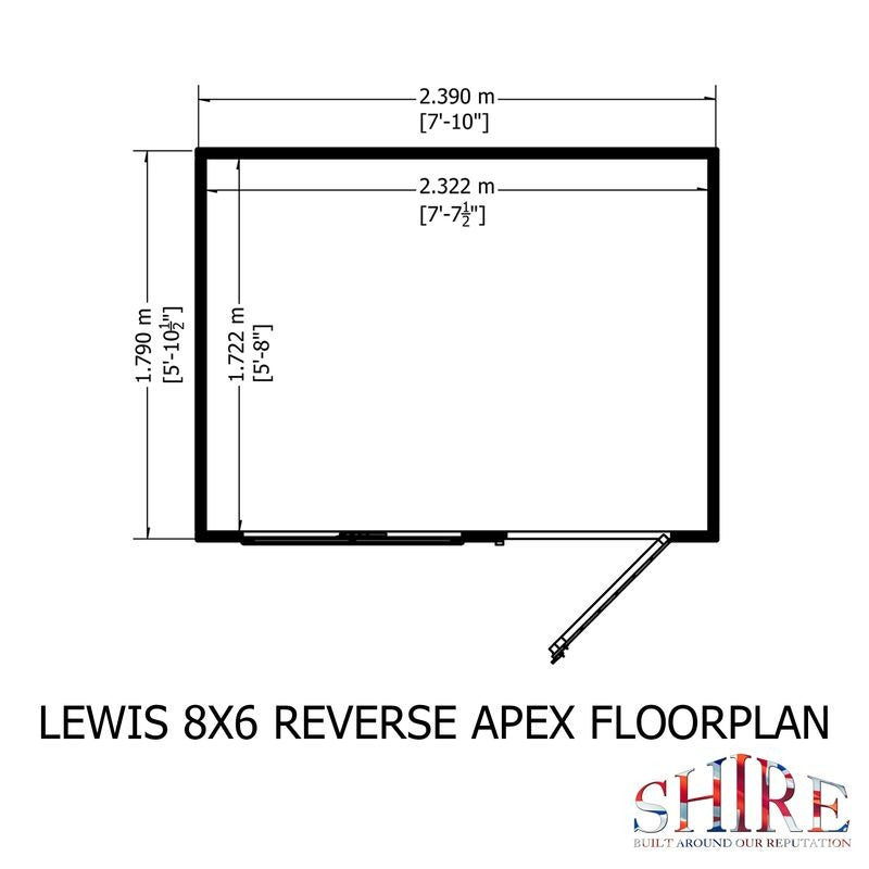 Loxley 8' x 6' Premium Shiplap Reverse Apex Shed | Sheds.co.uk