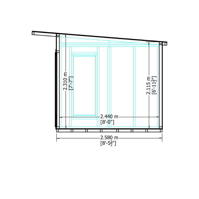Loxley 8' x 8' Wembley Insulated Garden Room | Sheds.co.uk