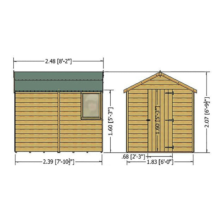 Loxley 6' x 8' Shiplap Apex Shed