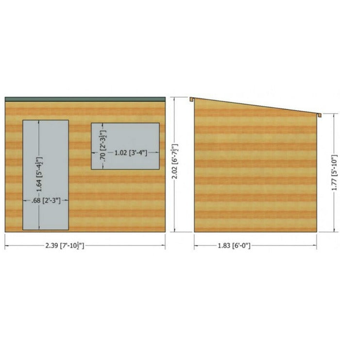 Loxley 8' x 6' Shiplap Pent Shed