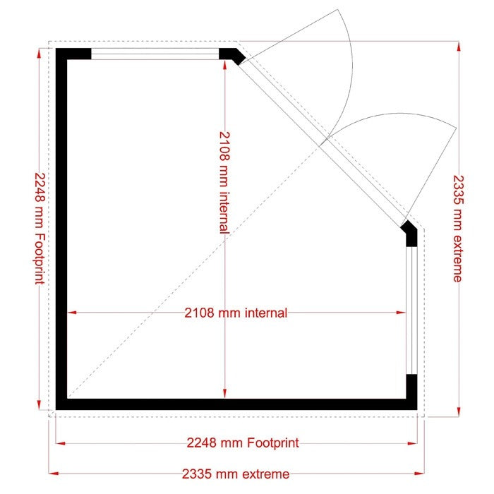 Loxley 8' x 8' Rowan Corner Summer House | Sheds.co.uk