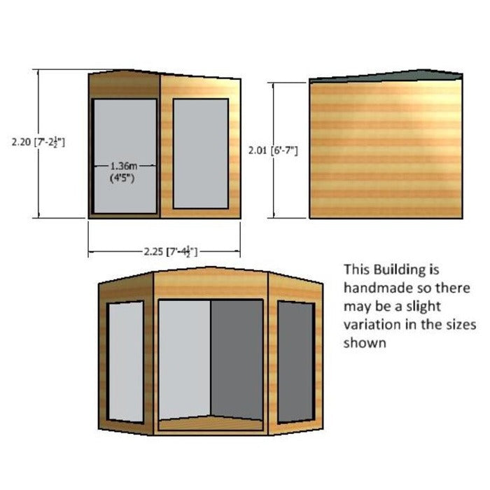 Loxley 8' x 8' Rowan Corner Summer House | Sheds.co.uk