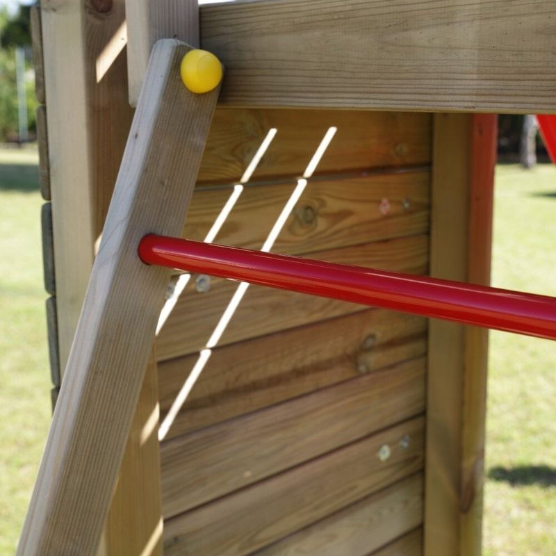 Loxley 9' x 6' Climbing Frame Rock Wall With Swing & Slide | Sheds.co.uk