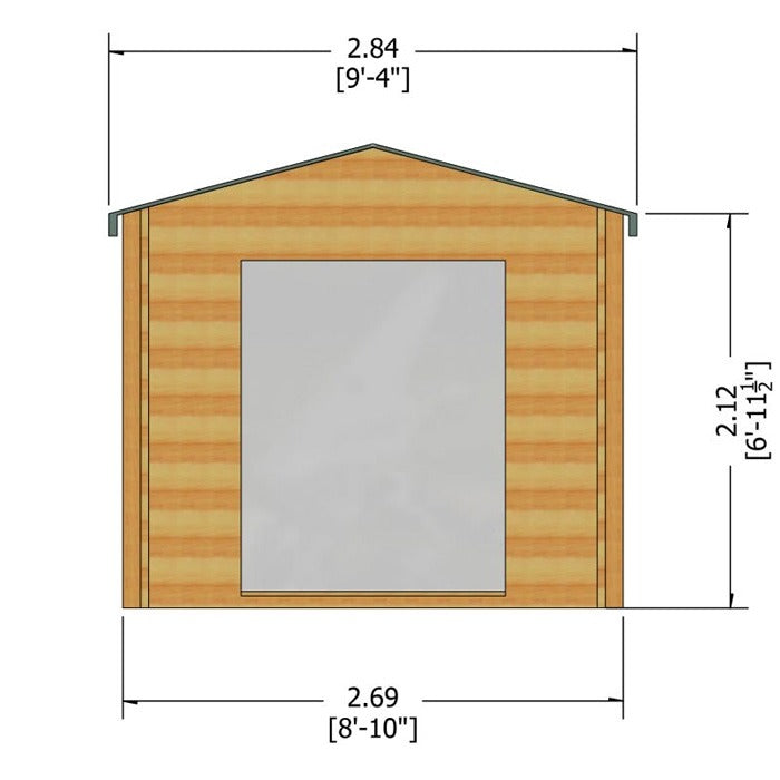 Loxley 2.7m x 2.7m Ashford Log Cabin - 19mm