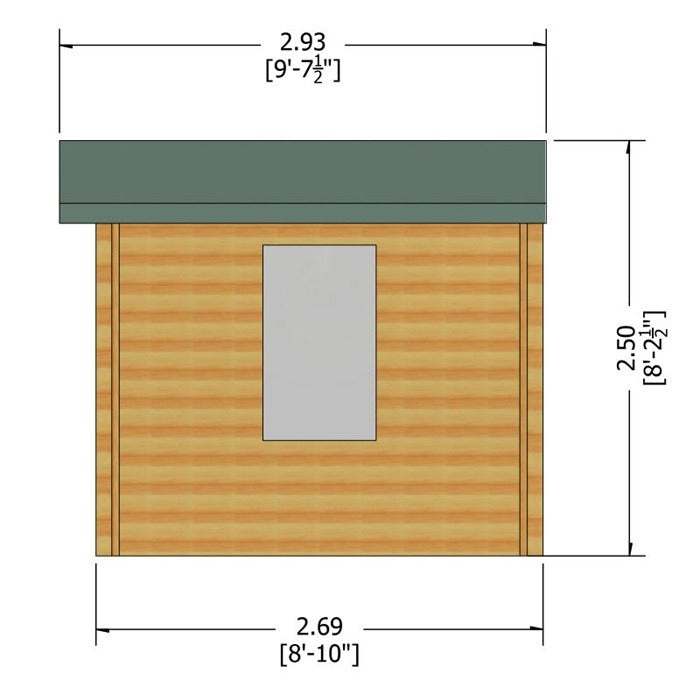 Loxley 2.7m x 2.7m Ashford Log Cabin - 19mm | Sheds.co.uk