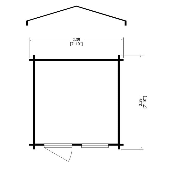 Loxley 2.4m x 2.4m Bexley Log Cabin - 19mm | Sheds.co.uk