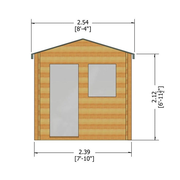 Loxley 2.4m x 2.4m Bexley Log Cabin - 19mm