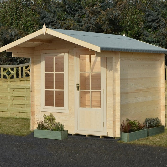 Loxley 2.4m x 2.4m Coulsdon Log Cabin - 19mm | Sheds.co.uk