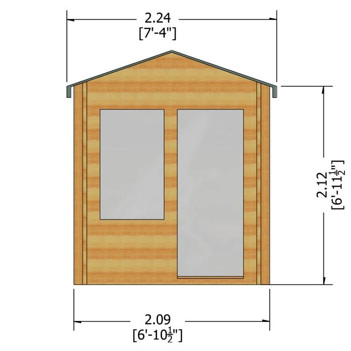 Loxley 2.1m x 2.1m Coulsdon Log Cabin - 19mm | Sheds.co.uk