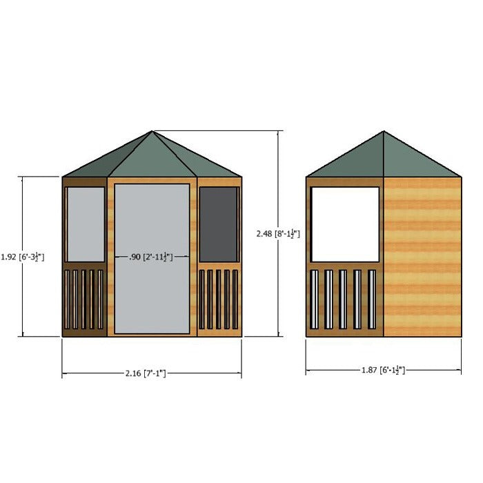 Loxley 7' x 6' Jupiter Hexagonal Gazebo | Sheds.co.uk