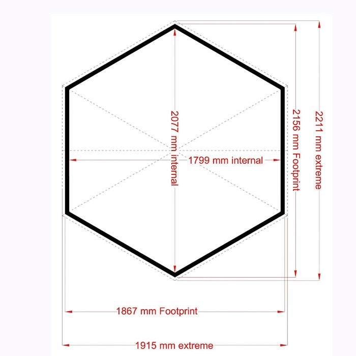 Loxley 7' x 6' Jupiter Hexagonal Gazebo | Sheds.co.uk