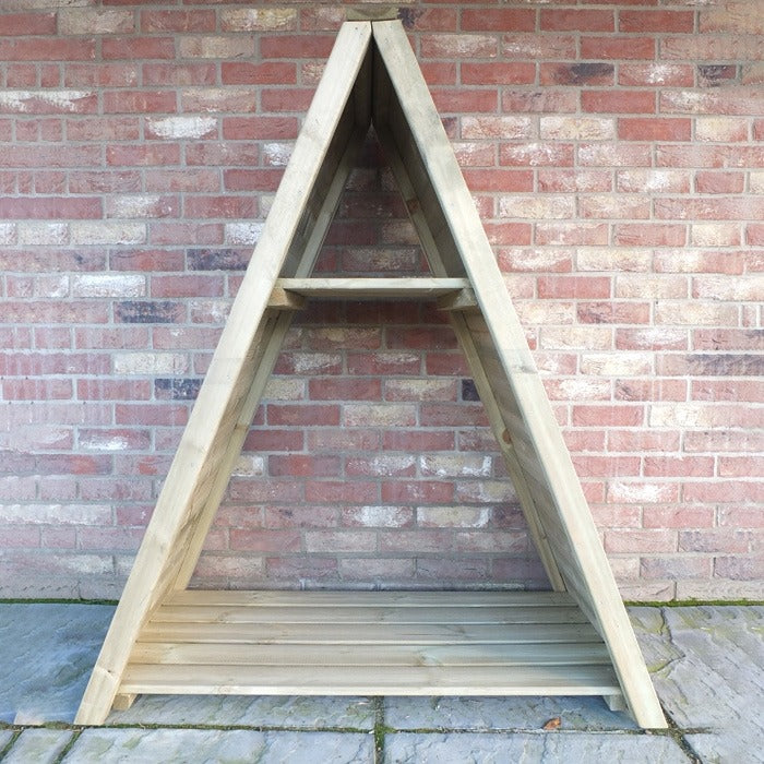 Loxley Large Tongue and Groove Triangular Log Store | Sheds.co.uk