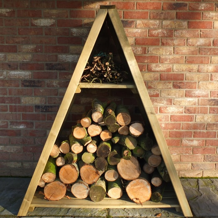 Loxley Large Tongue and Groove Triangular Log Store | Sheds.co.uk