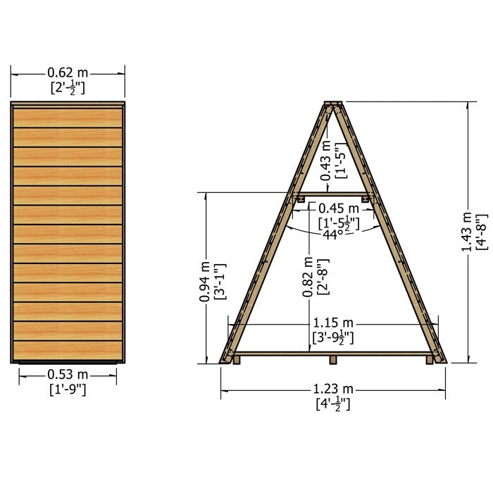 Loxley Large Tongue and Groove Triangular Log Store | Sheds.co.uk