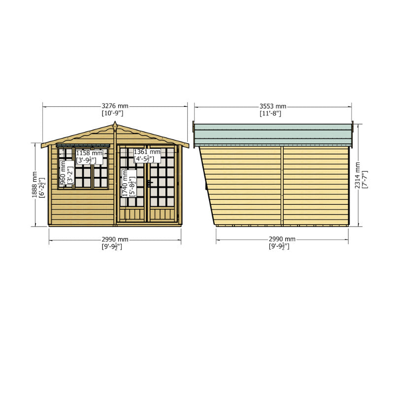Loxley 10' x 10' Dover Summer House | Sheds.co.uk
