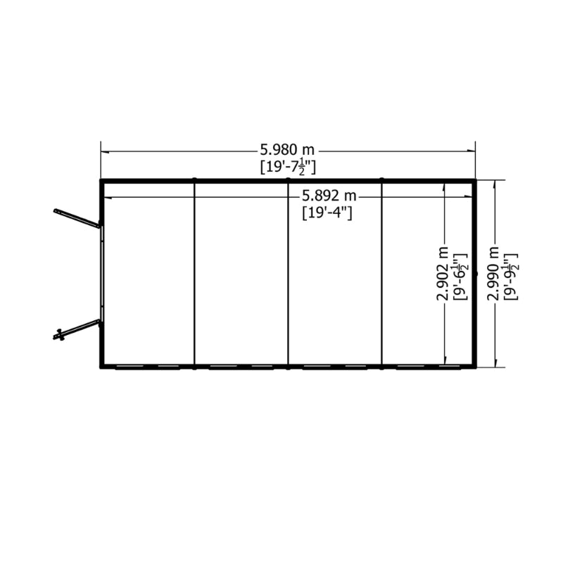 Loxley 10' x 20' Shiplap Double Door Apex Workshop | Sheds.co.uk