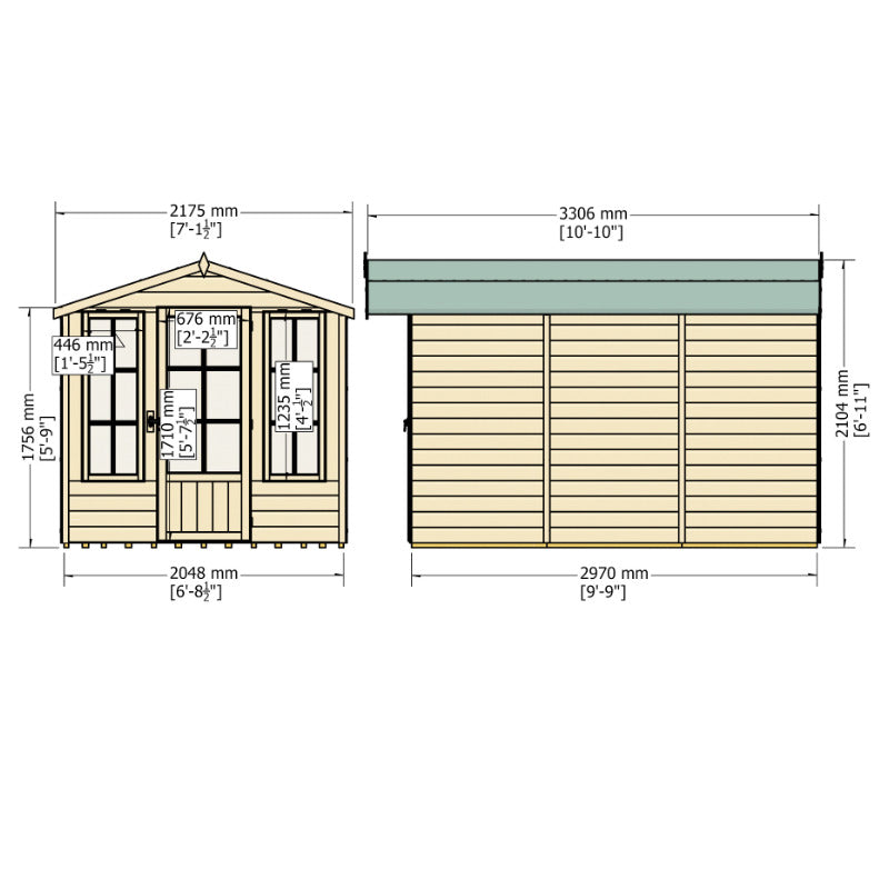 Loxley 7' x 10' Beverley Summer House | Sheds.co.uk