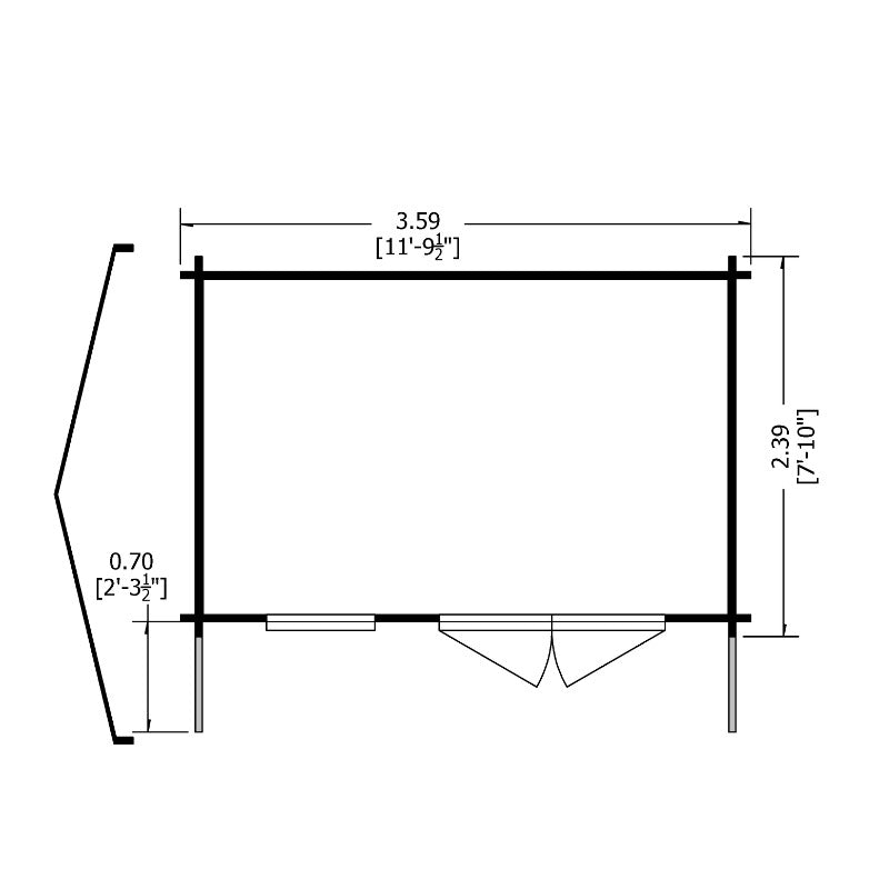 Loxley 3.6m x 2.4m Maltby Log Cabin - 28mm | Sheds.co.uk