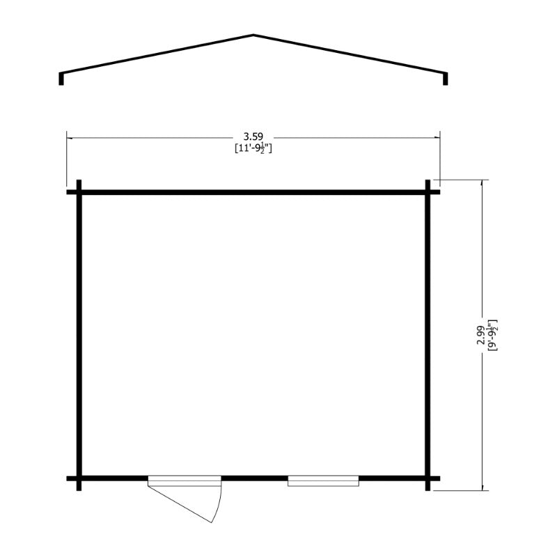 Loxley 3.6m x 3m Boston Log Cabin - 28mm | Sheds.co.uk