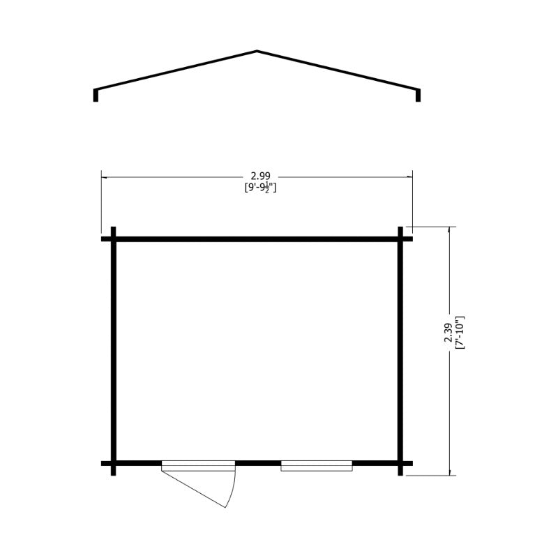 Loxley 3m x 2.4m Boston Log Cabin - 28mm | Sheds.co.uk