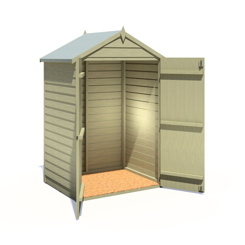 Loxley 4' x 3' Pressure Treated Overlap Double Door Apex Shed | Sheds.co.uk