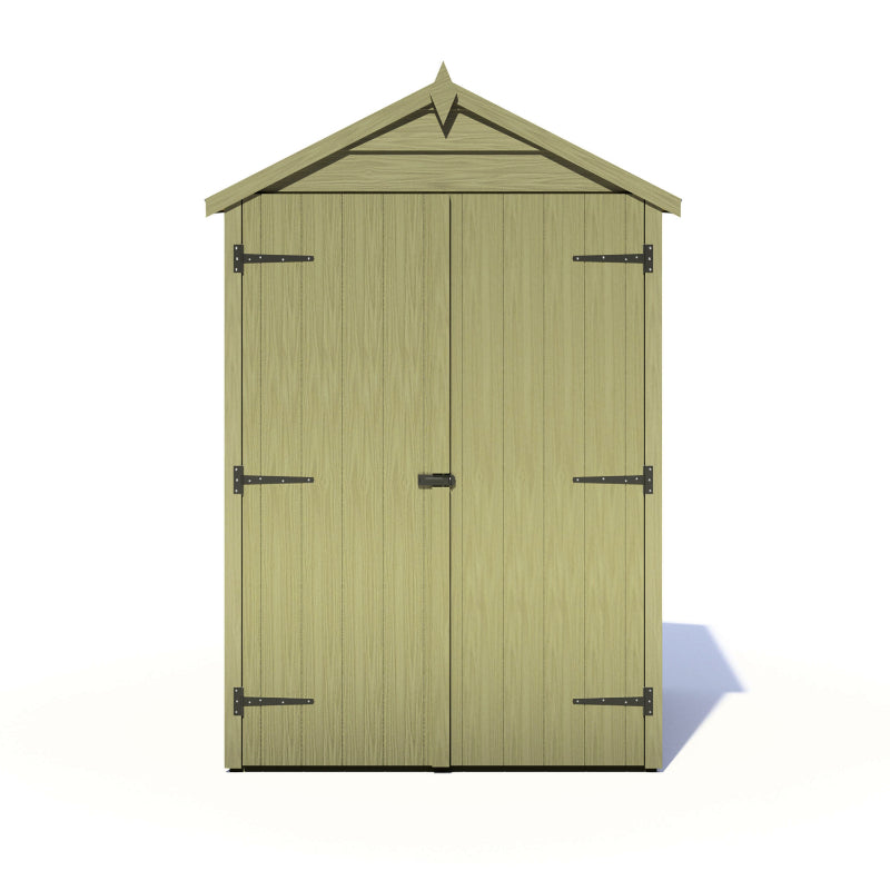 Loxley 4' x 3' Pressure Treated Overlap Double Door Apex Shed | Sheds.co.uk