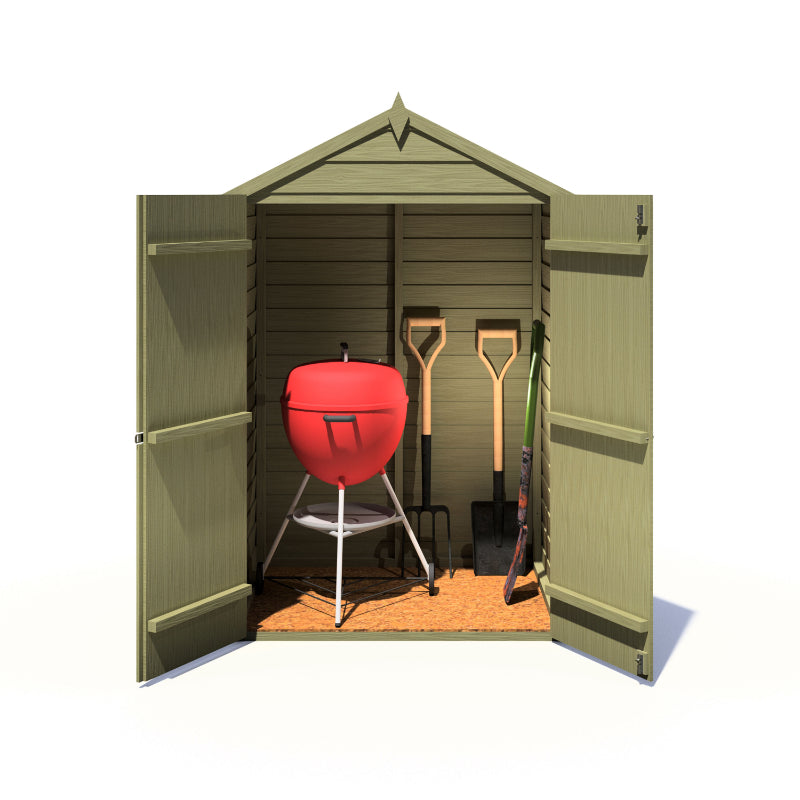 Loxley 4' x 3' Pressure Treated Overlap Double Door Apex Shed | Sheds.co.uk