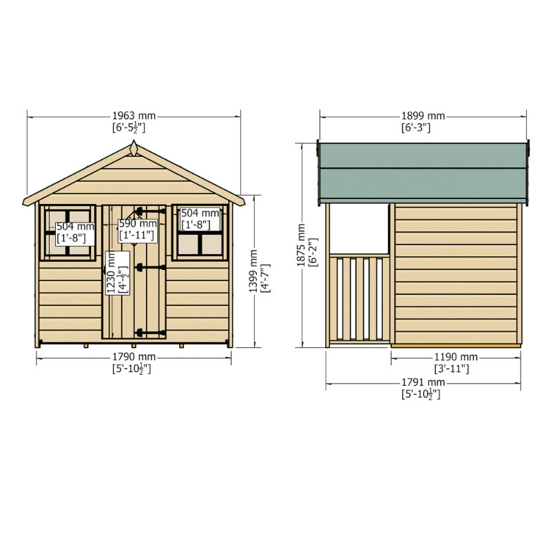 Loxley 6' x 4' Maple Playhouse