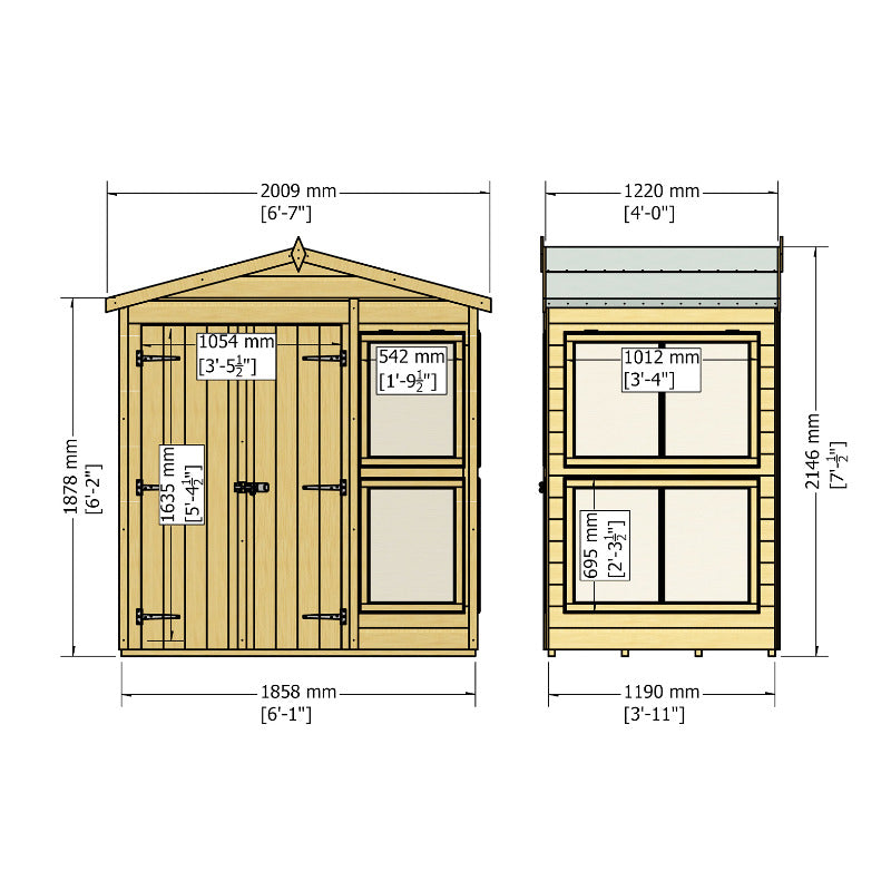 Loxley 6' x 4' Shiplap Apex Potting Shed - Sheds.co.uk