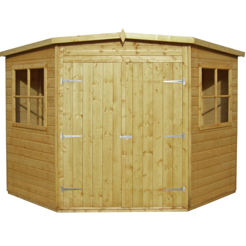 Loxley 7' x 7' Pressure Treated Shiplap Corner Shed | Sheds.co.uk